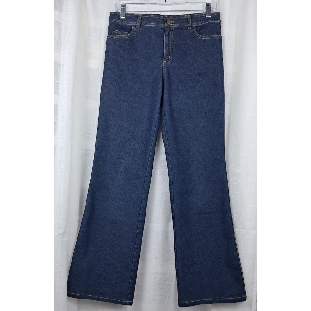 Lafayette 148 New York 6 Classic Dark Wash Flare Jeans Stretch Denim